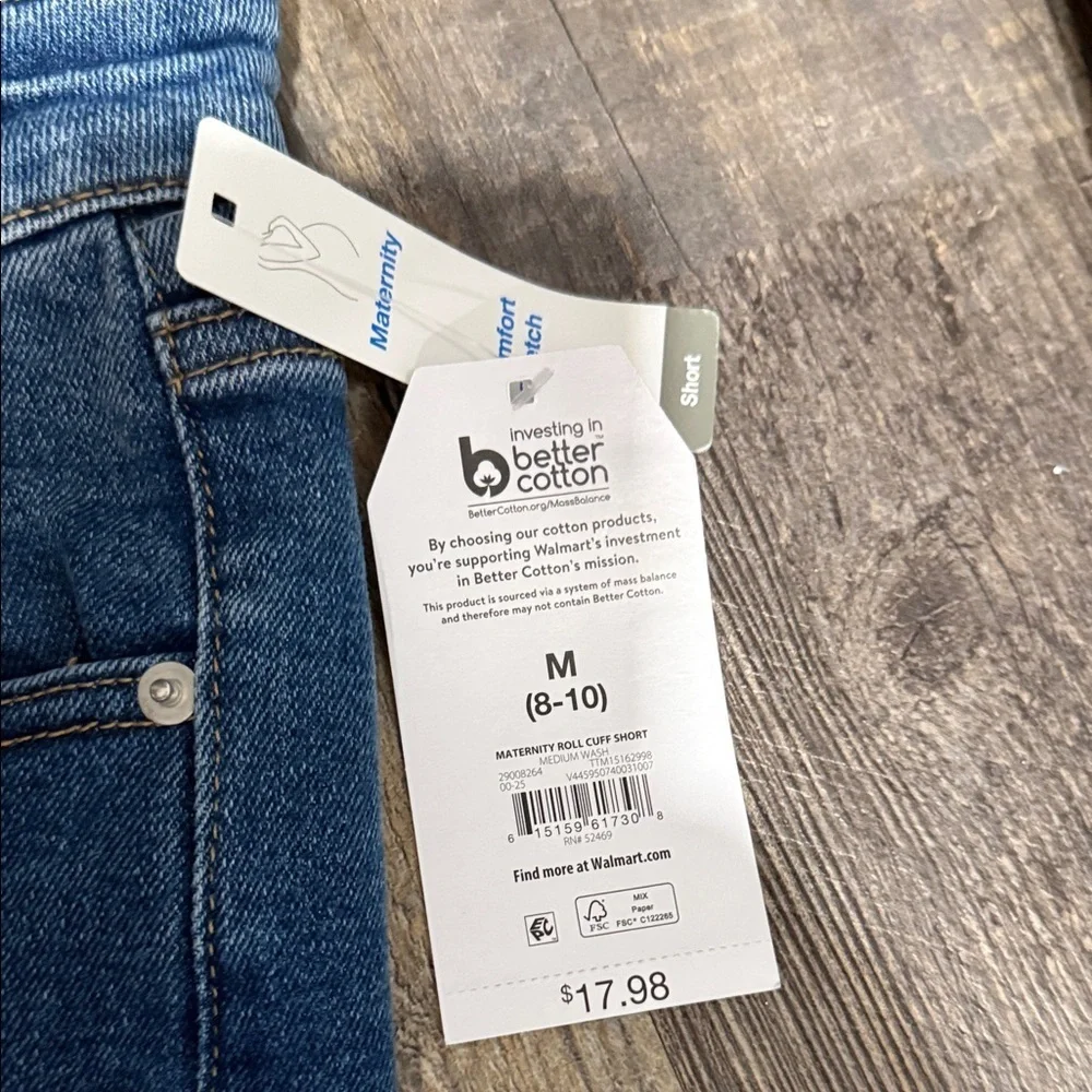 Denim Blue Women's maternity Shorts - Picture 4 of 9